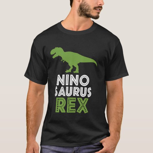Nio Saurus Rex Funny Dinosaur Boys T-shirt (Voorkant)