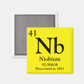 Niobium Periodiek Tafel Magneet (Voorkant / Achterkant)