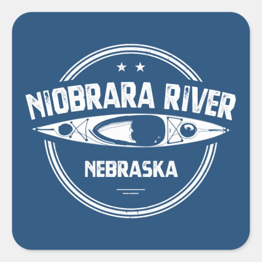 Niobrara De Nebraska Kayaking Vierkante Sticker (Voorkant)