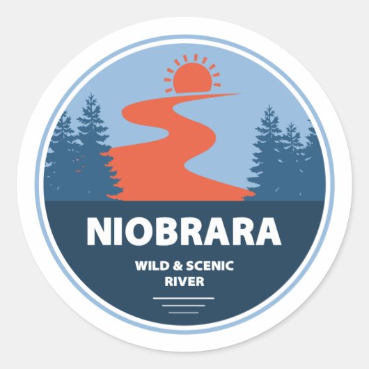 Niobrara Wild en Schilderachtig rivier de Nebraska Ronde Sticker (Voorkant)