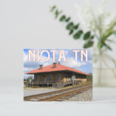 Niota, TN Historic 1854 Train Station Briefkaart (Staand voorkant)