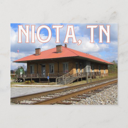 Niota, TN Historic 1854 Train Station Briefkaart (Voorkant)