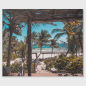 Nipa hut onder kokokospalmen cadeaupapier (Vlak)