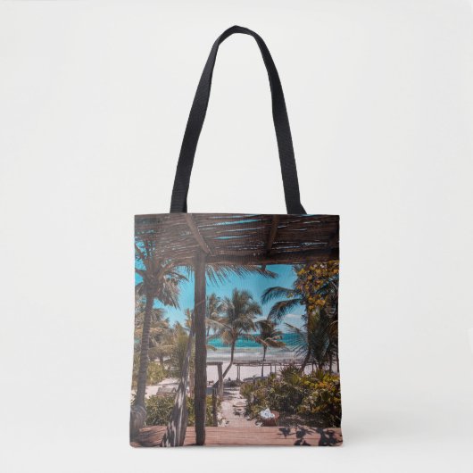 Nipa hut onder kokokospalmen tote bag (Voorkant)
