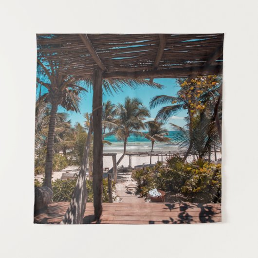 Nipa hut onder kokokospalmen wandkleed (Voorkant)