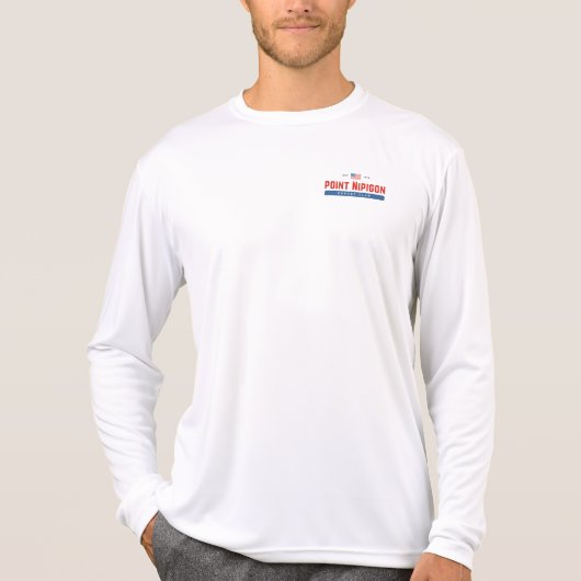 Nipigon met vlag - Mannen linkerborst T-shirt (Voorkant)