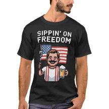 Nippen op Freedom Pixel Art 4th of July T-shirt