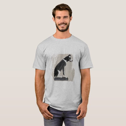 Nipper, de RCA Dog Sketch Art T-shirt (Voorkant volledig)