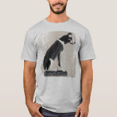 Nipper, de RCA Dog Sketch Art T-shirt (Voorkant)