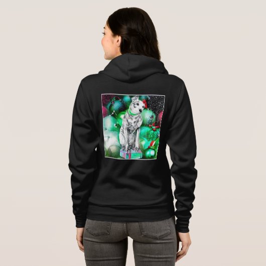 Nipper, de RCA Hond Kerstmis Hoodie (Achterkant volledig)