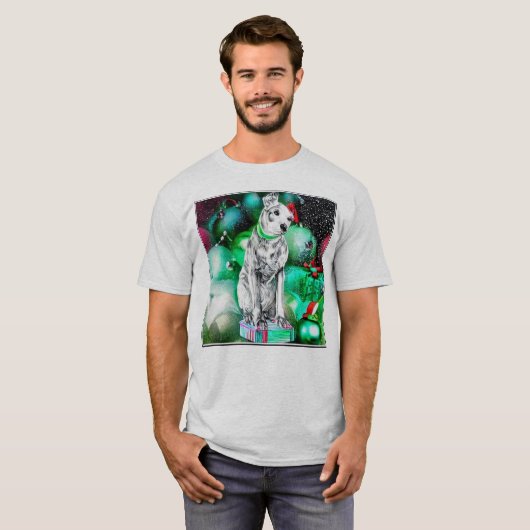 Nipper, de RCA Hond Kerstmis T-shirt (Voorkant volledig)