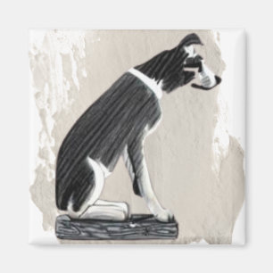Nipper, het RCA Dog Side Uitzicht Magneet