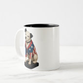 Nipper RCA Victor Dog Art beroemd gemaakt door Ame Tweekleurige Koffiemok (Voorkant links)