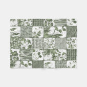 Nippon Cheater Quilt Olive Sage Green White Fleece Deken (Voorkant (Horizontaal))