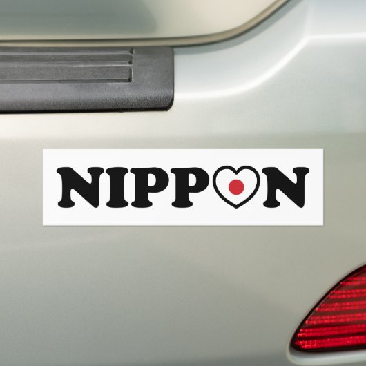 Nippon Love Heart Flag Bumpersticker (Op auto)