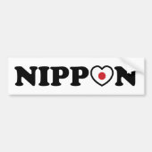 Nippon Love Heart Flag Bumpersticker (Voorkant)