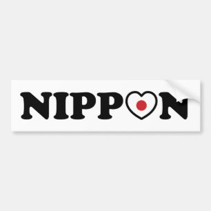 Nippon Love Heart Flag Bumpersticker