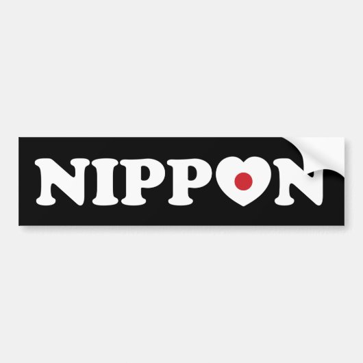 Nippon Love Heart Flag Bumpersticker (Voorkant)