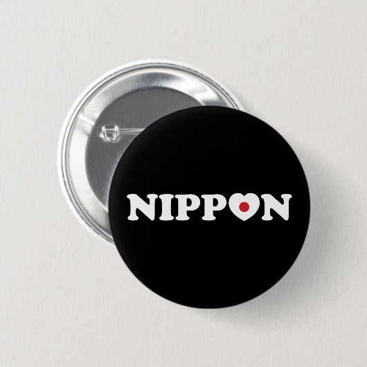 Nippon Love Heart Flag Button (Voorkant /achterkant)