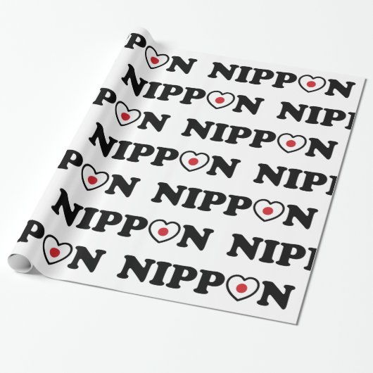 Nippon Love Heart Flag Cadeaupapier (Uitgerold)