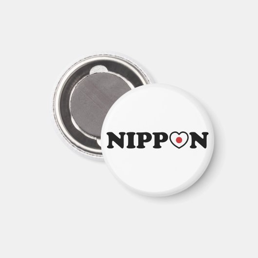 Nippon Love Heart Flag Magneet (Voorkant / Achterkant)