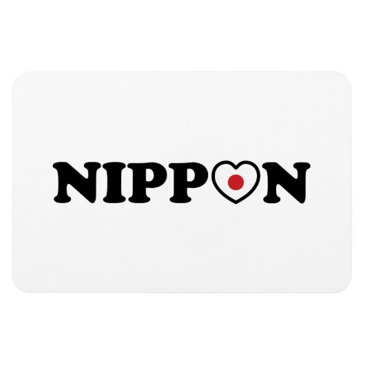 Nippon Love Heart Flag Magneet (Horizontaal)
