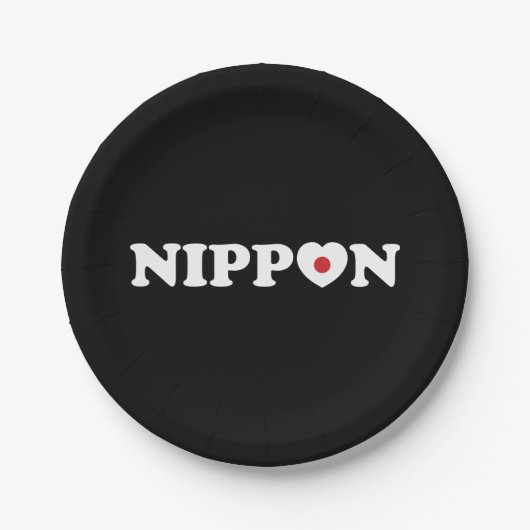 Nippon Love Heart Flag Papieren Bordje (Voorkant)