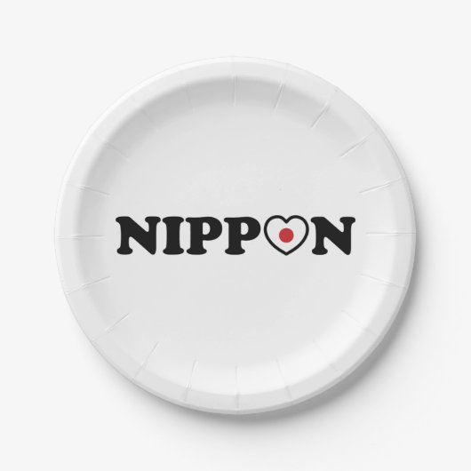 Nippon Love Heart Flag Papieren Bordje (Voorkant)