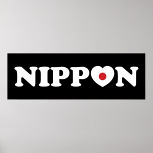 Nippon Love Heart Flag Poster