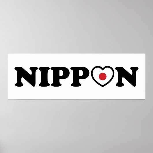 Nippon Love Heart Flag Poster (Voorkant)