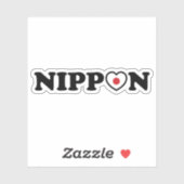 Nippon Love Heart Flag Sticker (Vel)
