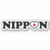 Nippon Love Heart Flag Sticker (Voorkant)