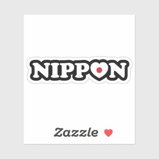 Nippon Love Heart Flag Sticker (Vel)