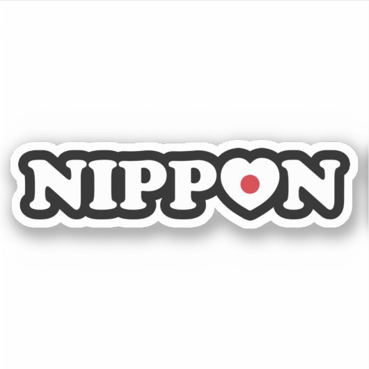Nippon Love Heart Flag Sticker (Voorkant)