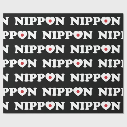 Nippon Love Heart Flag Wrapping Paper Cadeaupapier (Vlak)