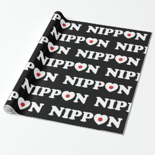 Nippon Love Heart Flag Wrapping Paper Cadeaupapier