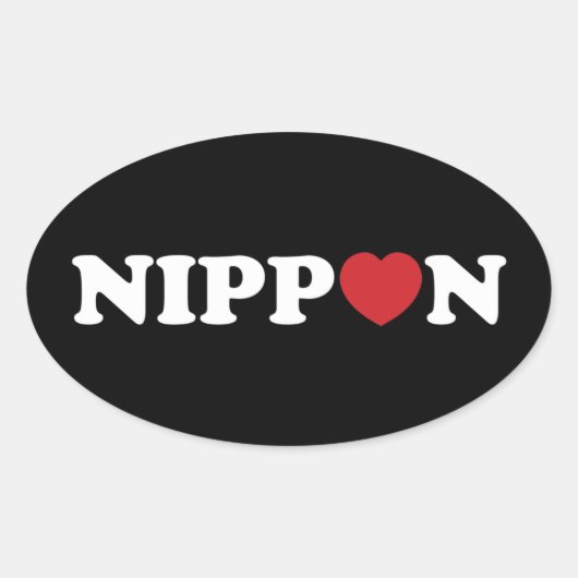 Nippon Love Heart Oval Sticker (Voorkant)