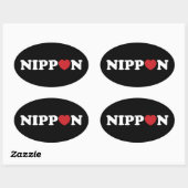 Nippon Love Heart Oval Sticker (Vel)