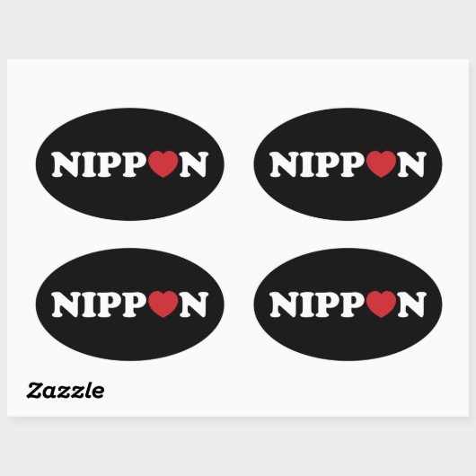 Nippon Love Heart Oval Sticker (Vel)