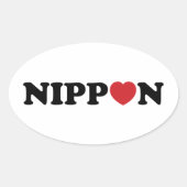 Nippon Love Heart Ovale Sticker (Voorkant)