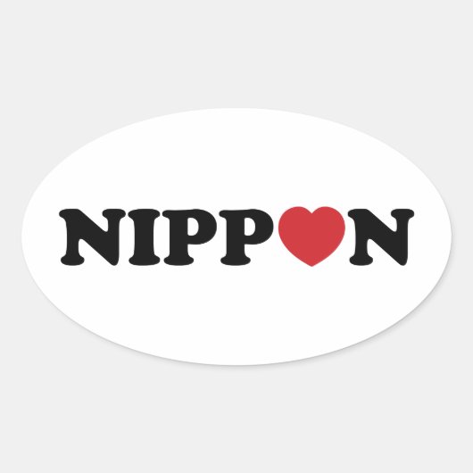 Nippon Love Heart Ovale Sticker (Voorkant)