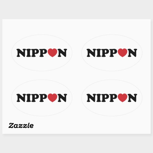 Nippon Love Heart Ovale Sticker (Vel)