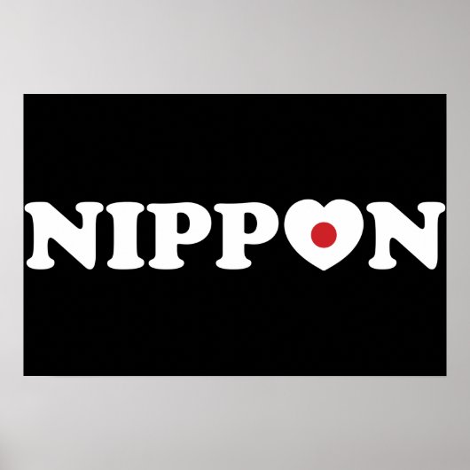 Nippon Love Heart Vlag Poster (Voorkant)