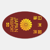 Nippon paspoort ovale sticker (Voorkant)