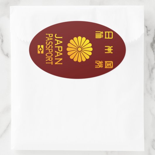 Nippon paspoort ovale sticker (Tas)