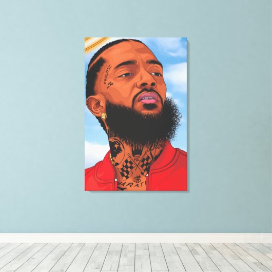 nipsey hussle canvas afdruk (Insitu (Houten vloer))