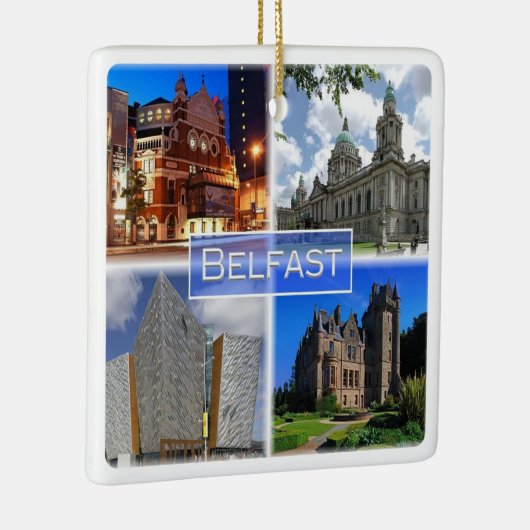 NIR003 BELFAST, Noord-Ierland Keramisch Ornament (Rechts)