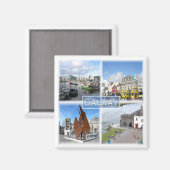 NIR004 GALWAY, Noord-Ierland, Fridge Magnet (Voorkant / Achterkant)
