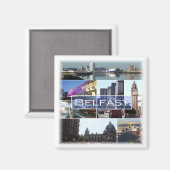 NIR008 BELFAST, Noord-Ierland, Fridge Magneet (Voorkant / Achterkant)