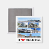 NIR011 DUBLIN "I LOVE", Noord-Ierland, Fridge Magneet (Voorkant / Achterkant)